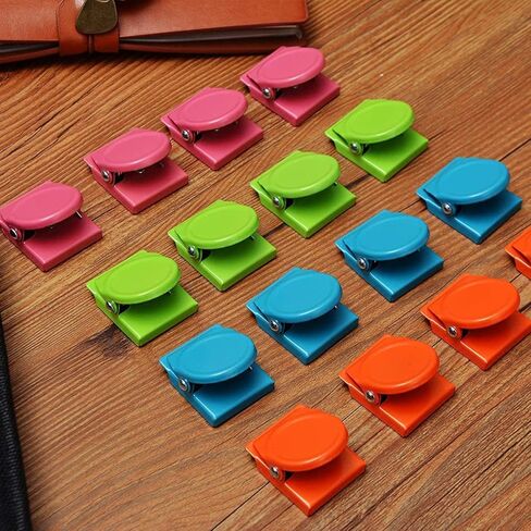 24 قطعة من المشابك المغناطيسية، مشابك معدنية مغناطيسية، مشبك مغناطيس حائطي للثلاجة، مشابك مذكرة مذكرة، مشابك معدنية مغناطيسية، متعددة الألوان in Kuwait