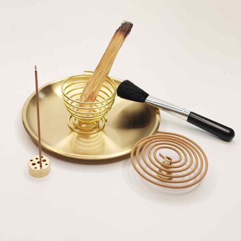 5 in1Incense Burner,Palo Santo Holder,Sage Holder, Incense Holder with Ash Catcher for Incense Sticks,Coil Incense,Incense Cones in Devotional Area, Yoga, Meditation Room Home Décor (Oval) in Saudi Arabia