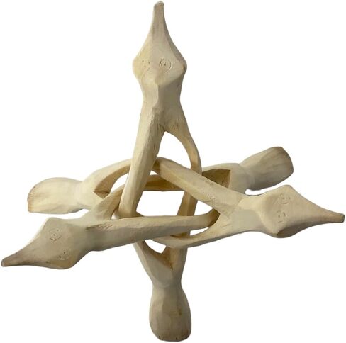 NessaStores- Natural Carved Tripod Wood Stand Holder 6 Inch #JC-065 (1 pc) in Saudi Arabia