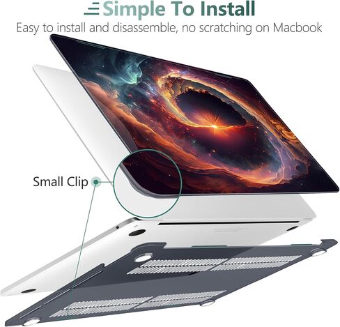 Case for MacBook Pro 13 inch 2020 2022 Released M2/M1 Chip A2338/A2251/A2289, Plastic Hard Shell Laptop Case with Keyboard Cover & Trackpad Protector & 2 OTG Adapters, Galaxy Sky in Saudi Arabia