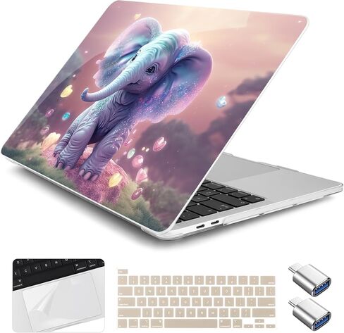 Case for MacBook Pro 13 inch 2020 2022 Released M2/M1 Chip A2338/A2251/A2289, Plastic Hard Shell Laptop Case with Keyboard Cover & Trackpad Protector & 2 OTG Adapters, Galaxy Sky in Saudi Arabia