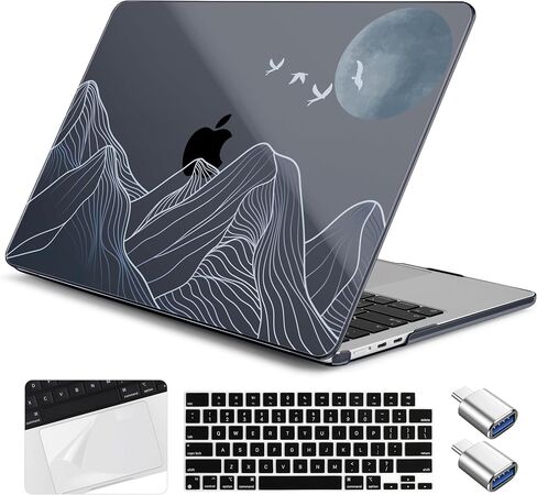 Case for MacBook Pro 13 inch 2020 2022 Released M2/M1 Chip A2338/A2251/A2289, Plastic Hard Shell Laptop Case with Keyboard Cover & Trackpad Protector & 2 OTG Adapters, Galaxy Sky in Saudi Arabia