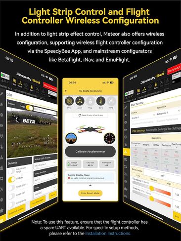 SpeedyBee Meteor FPV Drone LED Lights Strip-Wireless Configuration Light with Length Flexibility Multi-Colors for 2.5 3 3.5 Inch Cinewhoop FPV Frame Flight Controller in Saudi Arabia