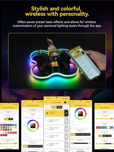 SpeedyBee Meteor FPV Drone LED Lights Strip-Wireless Configuration Light with Length Flexibility Multi-Colors for 2.5 3 3.5 Inch Cinewhoop FPV Frame Flight Controller in Saudi Arabia