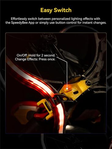 SpeedyBee Meteor FPV Drone LED Lights Strip-Wireless Configuration Light with Length Flexibility Multi-Colors for 2.5 3 3.5 Inch Cinewhoop FPV Frame Flight Controller in Saudi Arabia