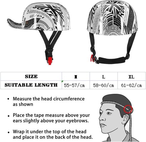 Baseball Style Cap Retro Motorcycle Helmet Baseball Cap Helmet Vintage Open Face Motorcycle Helmet Unisex-Adult - for Scooter Moped Cap Street Cruiser Jet - DOT Certified in Saudi Arabia