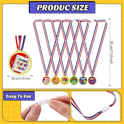 200 قطعة من ميداليات اليوم 100 للمدرسة، ميداليات متنوعة لجوائز للأطفال، جائزة جائزة الكأس البلاستيكية للفصل الدراسي، 100 يوم من المدرسة، ديكورات حفلات الجمباز، مكافأة مسابقة الجمباز in Kuwait
