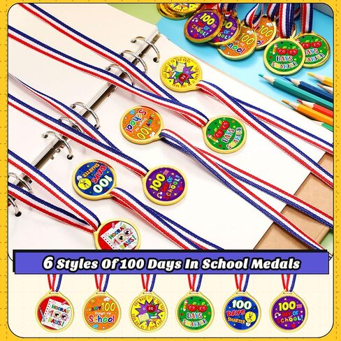 200 قطعة من ميداليات اليوم 100 للمدرسة، ميداليات متنوعة لجوائز للأطفال، جائزة جائزة الكأس البلاستيكية للفصل الدراسي، 100 يوم من المدرسة، ديكورات حفلات الجمباز، مكافأة مسابقة الجمباز in Kuwait