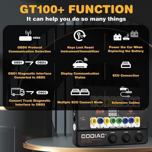 GODIAG GT100 + OBD2 صندوق الاختراق، كاشف بروتوكول obdii القوي، obd ويمكن أن صندوق اندلاع وحدة التحكم الإلكترونية للسيارات، obd2 اختبار تشخيص السيارة in Kuwait