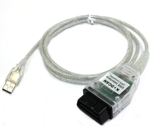 كابل واجهة USB للسيارة Ediabas K + Dcan USB obd obd2 obdii ماسح ضوئي تشخيصي متوافق مع BMW R56 E87 E93 E70 أبيض in Kuwait