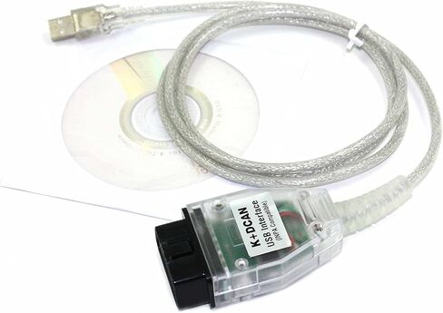 كابل واجهة USB للسيارة Ediabas K + Dcan USB obd obd2 obdii ماسح ضوئي تشخيصي متوافق مع BMW R56 E87 E93 E70 أبيض in Kuwait