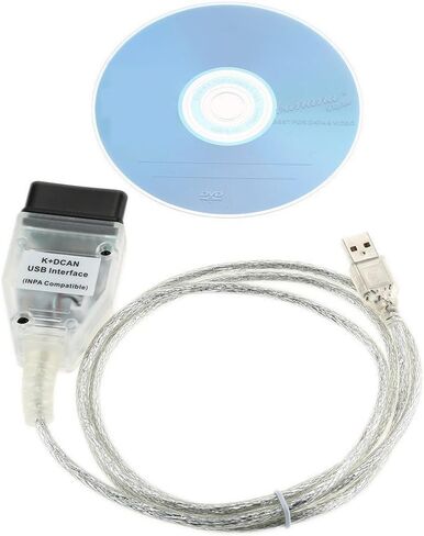 كابل واجهة USB للسيارة Ediabas K + Dcan USB obd obd2 obdii ماسح ضوئي تشخيصي متوافق مع BMW R56 E87 E93 E70 أبيض in Kuwait