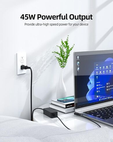 شاحن 45 واط لجهاز Lenovo Chromebook N23 N22 N42 N42-20 N42-20T Winbook N22-20 Touch Laptop، (سلامة معتمدة من UL)، موصل دائري in Saudi Arabia