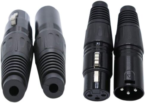 10 أزواج DMX XLR 3 Pin ذكر/أنثى صوت Mic Snake Plug موصل كابل ميكروفون الصوت، غطاء أسود in Kuwait
