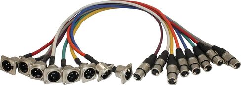 Replacement Male XLR Panel Mount Pigtails for Stage Box or Rack (8 Color Pack) in Saudi Arabia