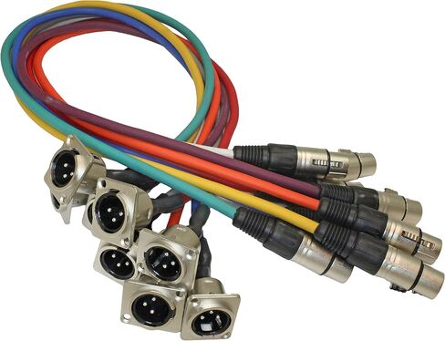 Replacement Male XLR Panel Mount Pigtails for Stage Box or Rack (8 Color Pack) in Saudi Arabia