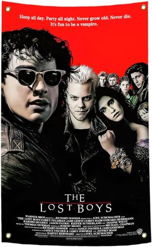 ملصق الأولاد المفقودون علم 3 × 5 أقدام ملصق فيلم الأولاد المفقودون نسيج بوليستر طباعة عالية الدقة لغرفة النوم بالكلية وغرفة الكهف ديكور الحائط in Kuwait