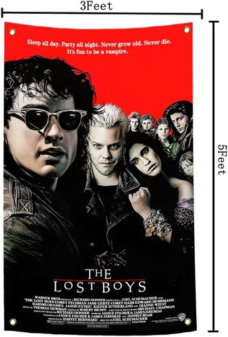 ملصق الأولاد المفقودون علم 3 × 5 أقدام ملصق فيلم الأولاد المفقودون نسيج بوليستر طباعة عالية الدقة لغرفة النوم بالكلية وغرفة الكهف ديكور الحائط in Kuwait