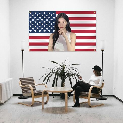 Generic LE SSERAFIM Sakura America Tapestry, 3x5 Ft Kpop Tapestries with Brass Grommets for Funny College Dorm Room Decor, Wall Hanging Sakura Tapestries for Bedroom Living Room Decorations, Style 01 in Saudi Arabia