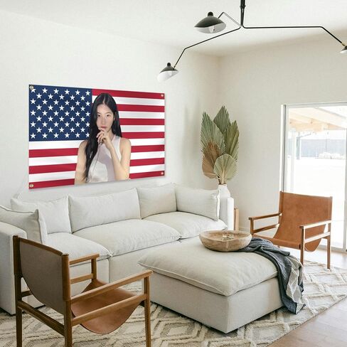 Generic LE SSERAFIM Sakura America Tapestry, 3x5 Ft Kpop Tapestries with Brass Grommets for Funny College Dorm Room Decor, Wall Hanging Sakura Tapestries for Bedroom Living Room Decorations, Style 01 in Saudi Arabia