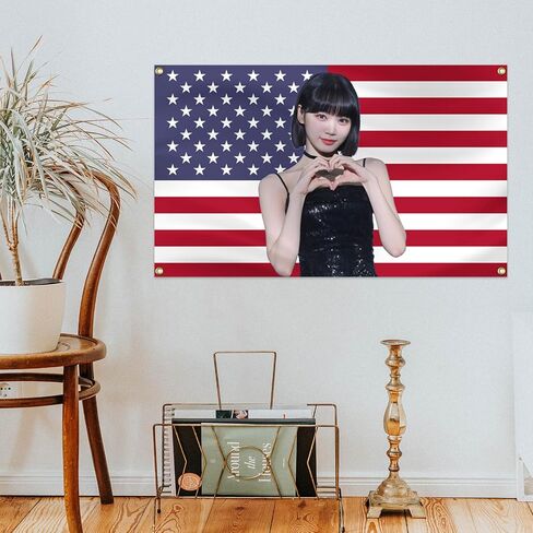 Generic LE SSERAFIM Sakura America Tapestry, 3x5 Ft Kpop Tapestries with Brass Grommets for Funny College Dorm Room Decor, Wall Hanging Sakura Tapestries for Bedroom Living Room Decorations, Style 01 in Saudi Arabia