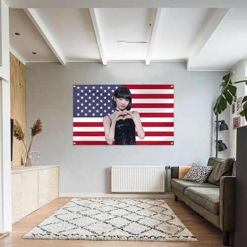 Generic LE SSERAFIM Sakura America Tapestry, 3x5 Ft Kpop Tapestries with Brass Grommets for Funny College Dorm Room Decor, Wall Hanging Sakura Tapestries for Bedroom Living Room Decorations, Style 01 in Saudi Arabia