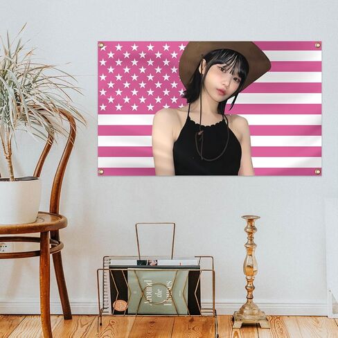 Generic LE SSERAFIM Sakura America Tapestry, 3x5 Ft Kpop Tapestries with Brass Grommets for Funny College Dorm Room Decor, Wall Hanging Sakura Tapestries for Bedroom Living Room Decorations, Style 01 in Saudi Arabia