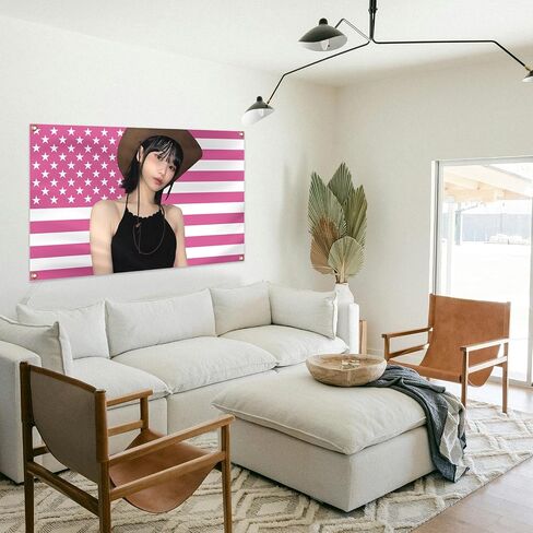 Generic LE SSERAFIM Sakura America Tapestry, 3x5 Ft Kpop Tapestries with Brass Grommets for Funny College Dorm Room Decor, Wall Hanging Sakura Tapestries for Bedroom Living Room Decorations, Style 01 in Saudi Arabia