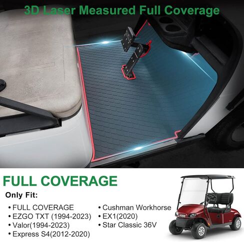 EZGO TXT Floor Mat, Full Coverage Golf Cart Floor Mat Liner Replacement for EZGO TXT, Express S4 (2012-2020), Workhorse,Valor, Star Classic 36V Models Non-Slip&Easy to Clean Black in Saudi Arabia