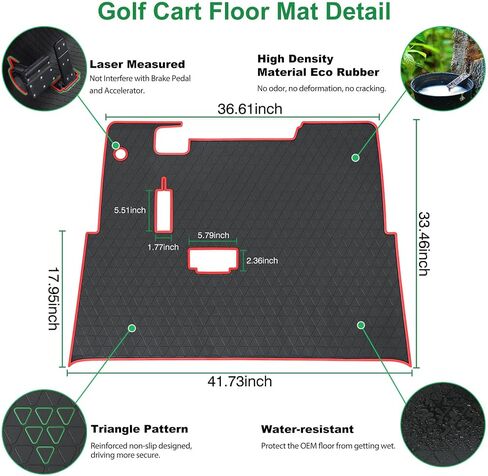 EZGO TXT Floor Mat, Full Coverage Golf Cart Floor Mat Liner Replacement for EZGO TXT, Express S4 (2012-2020), Workhorse,Valor, Star Classic 36V Models Non-Slip&Easy to Clean Black in Saudi Arabia