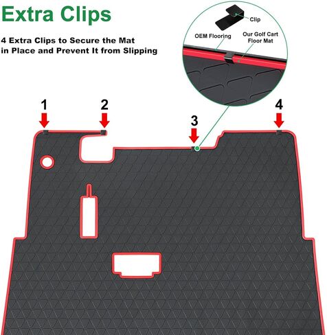 EZGO TXT Floor Mat, Full Coverage Golf Cart Floor Mat Liner Replacement for EZGO TXT, Express S4 (2012-2020), Workhorse,Valor, Star Classic 36V Models Non-Slip&Easy to Clean Black in Saudi Arabia