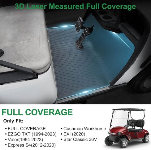 EZGO TXT Floor Mat, Full Coverage Golf Cart Floor Mat Liner Replacement for EZGO TXT, Express S4 (2012-2020), Workhorse,Valor, Star Classic 36V Models Non-Slip&Easy to Clean Black in Saudi Arabia