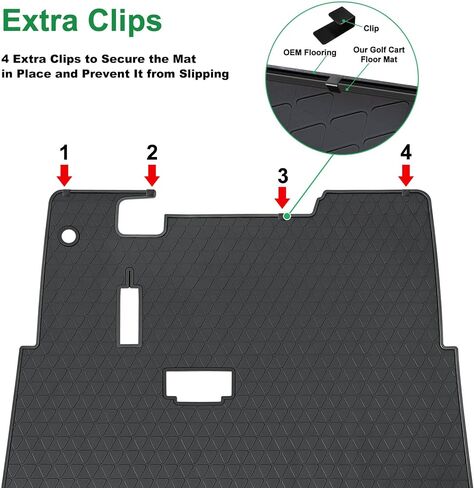 EZGO TXT Floor Mat, Full Coverage Golf Cart Floor Mat Liner Replacement for EZGO TXT, Express S4 (2012-2020), Workhorse,Valor, Star Classic 36V Models Non-Slip&Easy to Clean Black in Saudi Arabia