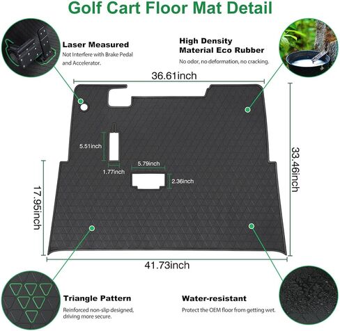 EZGO TXT Floor Mat, Full Coverage Golf Cart Floor Mat Liner Replacement for EZGO TXT, Express S4 (2012-2020), Workhorse,Valor, Star Classic 36V Models Non-Slip&Easy to Clean Black in Saudi Arabia