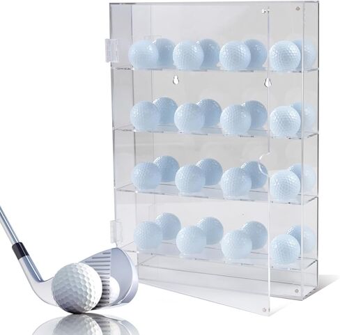Golf Ball Display case,Acrylic Golf Ball Display Holds 16 Balls in 4 Tiers of 4 with Mirror Back Panel,Used on Desktop or Wall Mounted with Magnetic Closure Design.White in Kuwait