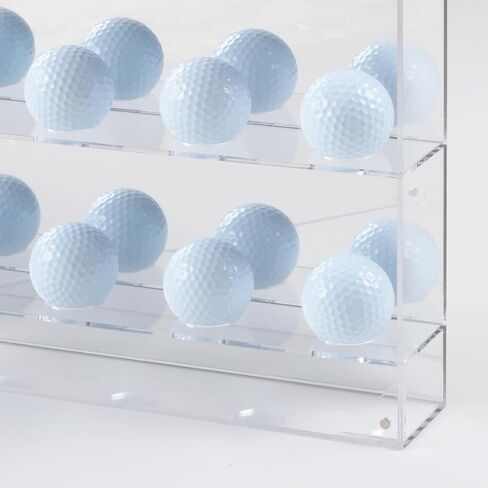 Golf Ball Display case,Acrylic Golf Ball Display Holds 16 Balls in 4 Tiers of 4 with Mirror Back Panel,Used on Desktop or Wall Mounted with Magnetic Closure Design.White in Kuwait