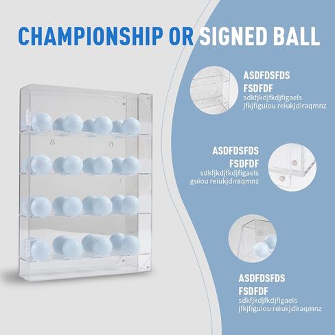 Golf Ball Display case,Acrylic Golf Ball Display Holds 16 Balls in 4 Tiers of 4 with Mirror Back Panel,Used on Desktop or Wall Mounted with Magnetic Closure Design.White in Kuwait