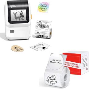 Label Maker, M100 Bluetooth Label Printer with Round Label 1.96" x 1.96" (50x50 mm)