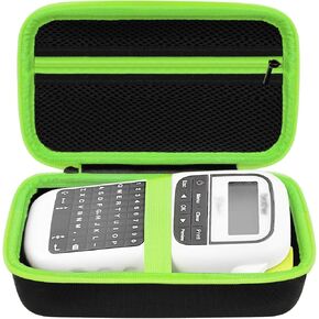 UCEC Label Maker Case Compatible with Brother PTH110 PTH111 PTH200 PTH110BP PTE110 PT-N10, Compatible with Brother Label Maker - Hard EVA Travel Storage Box with Zipper Pocket & Strap(Green)