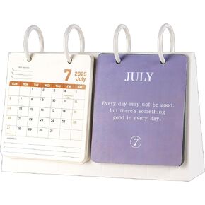 Small Desk Calendar 2025-2026 Desktop Calendar 18 Months Runs from July 2025 Until Dec 2026 Mini Standing Flip Calendar for Home School and Office Supplies,10" x 7",Pink