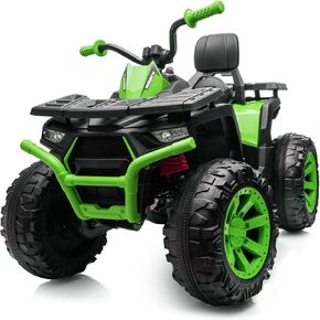 Kids ATV 4 Wheeler, 24V 4WD Electric ATV Ride On Toy for Big Kid w/ 2-Seater, 4x200W Motor, 5.6Mph Max Speed - Green