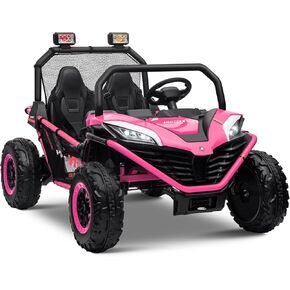 OTTARO 24V 10AH Ride on UTV Cars 2 Seater, Kids Electric Cars Vehicles, Metal Frame, EVA Wheels, 2x200W Powerful Motors, 20" Large 2 Seats, Bluetooth, Remote Control, Max Speed 4.7Mph (Purple Pink)
