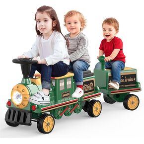 anpabo Ride on Train Setless ، وتشمل قاطرة واحدة وعربات واحدة ، وسيارة أطفال 12 فولت مع مقعد قابل للارتفاع ، وتخزين إضافي ، ومصباح أمامي ، وصافرة القطار والموسيقى ، والسيارة الكهربائية للأطفال 3+ ، والأحمر.