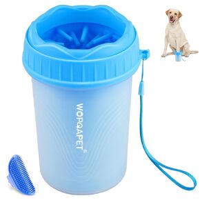 Portable Silicone Bristles Dog Foot Washer and Muddy Paw Cleaning Brush - A Great Gift, Free Bath Brush Included - Medium, Green