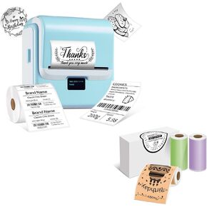 ORGSTA Label Maker Machine with Tape, T003 Thermal Label Maker, 0.8-3.15 Inch Bluetooth Label Printer with White Self-Adhesive 57mm x 3m Thermal Paper, Compatible with Phone & PC