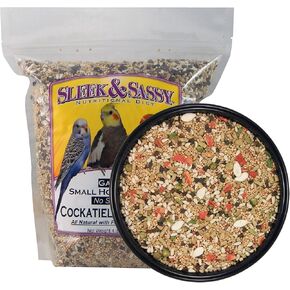 SLEEK & SASSY Garden Small Hookbill No Sunflower Bird Food for Lovebirds, Cockatiels, Quaker Parrots & Small Conures (4 lbs.)