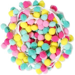 10 Yards Pom Poms Tassel Trim Pom Fringe Tassel Lace, Multi-Color DIY Craft Accessory for Sewing Curtains & Clothes Decoration (Multi-Color)