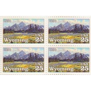 Wyoming Set of 4 x 25 Cent US Postage Stamps NEW Scot 2444