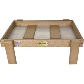 Amish American Made Platform Platform Fell ، مغذيات الطيور المطحونة الحرة للهواء الطلق ، مع صينية بذرة مرتفعة للطيور البرية والدجاج والسنجاب والهدية لمشاركين الطيور (الخشب المتجول)