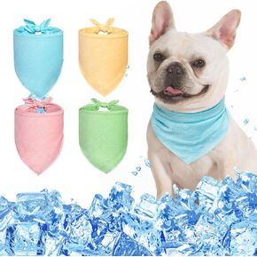 Bingpet 4 PCS Dog Chod Bandana ، Summer Dog Bandana Bandana Soft Breadable Bibs Step for Outdoor Hot Ennomercing Dogs Easy Heat ، Booding Puppy Bandanas Bandana for small medid